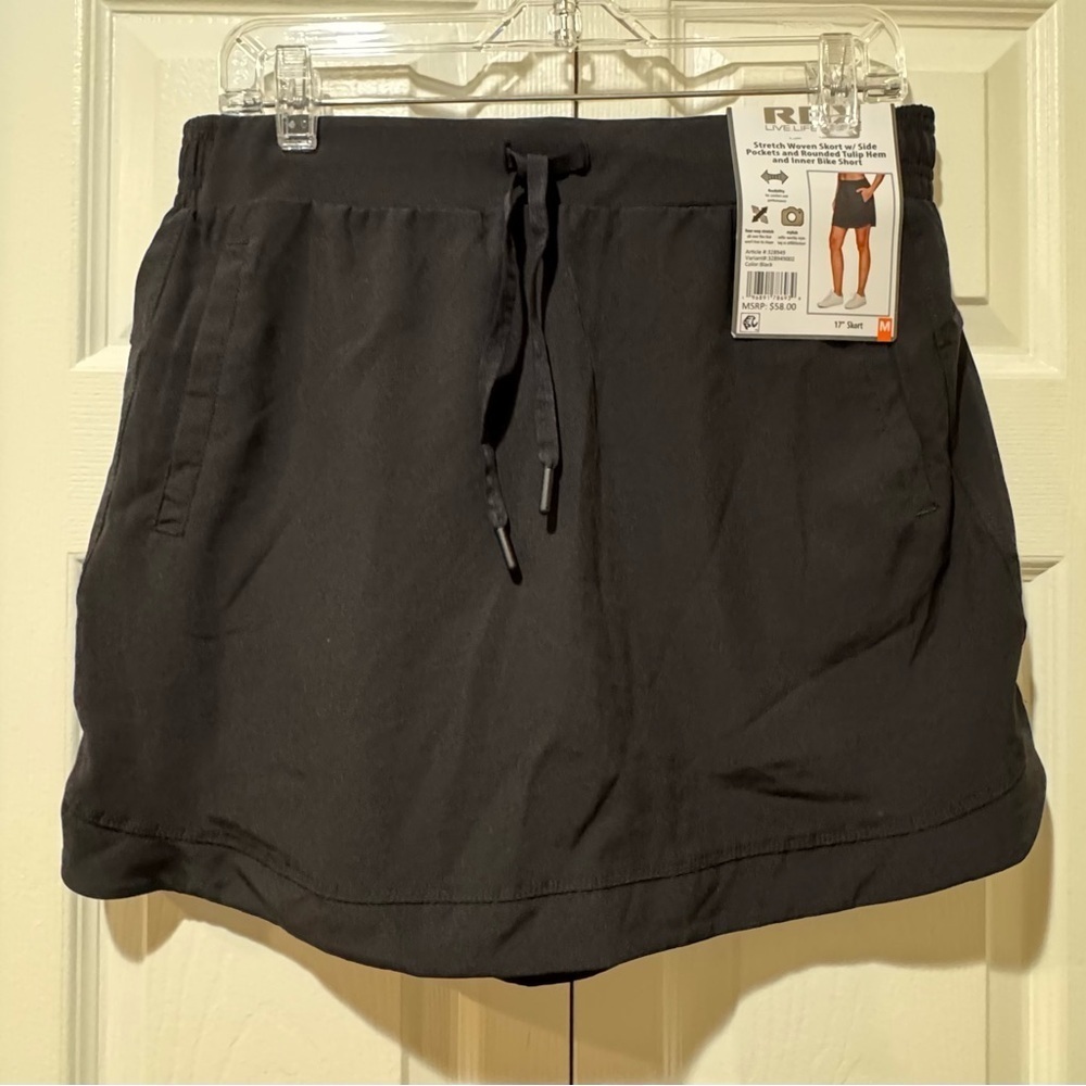 RBX Live Life Active 17” Skort with Built-In Shorts – Black | Size M | NWT